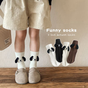 Cotton Mid-Calf Socks for Children Spring Autumn Little Dog Ear Design Cute Girls Socks Korean Style Boys Baby Trendy Socks