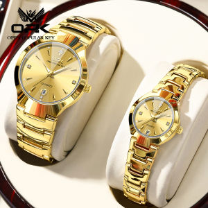 OPK Couple Watch Gold Quartz Black and Silver Stainless Steel Watches For Men And Women Woman Waterproof Original