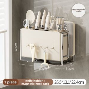 Multipurpose Kitchen Knife & Board Organizer Wall Mounted and Countertop