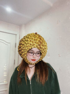 Weird Aunt Sand Carving Funny Durian Headgear Creative Funny Hat Girlfriend Girlfriends Strange Birthday Gift