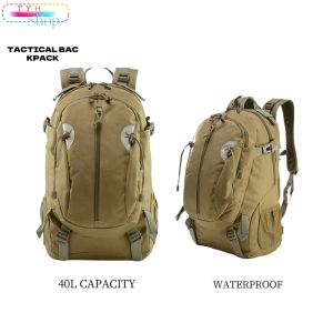 40L Hiking Military Tactical Bag Suitable for Mountaineering Camping Travel Waterproof 3P Outdoor Mens Backpack