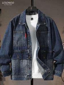 LIANSENNIAO | Áo Khoác Denim Dày Nhiều Túi