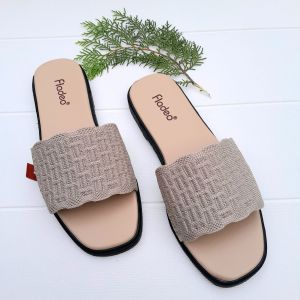 Sandal Slop Wanita Model Terbaru / Sendal Rajut cewek / Sandal Flat Kekinian