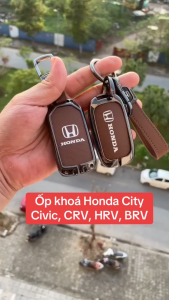 Ốp Chìa Khoá Honda City CRV HRVBRV Civic AccordCity Brio Jazz Hợp Kim Cao Cấp Chống Trầy Xước