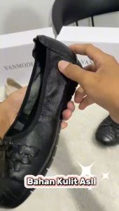 BRAND NEW (J) Sepatu Flat Kulit Real Wanita Import W7918