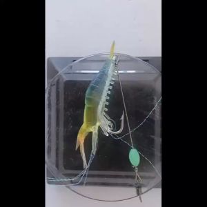 M.Grocer. 1PCS Soft Prawn Shrimp Swivel Wobbler Hook Luminous Silicon Soft Artificial Bait With Hooks