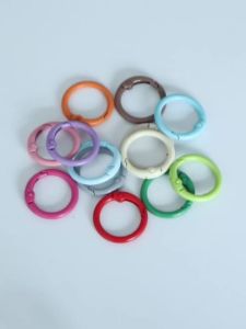 20pcs 23mm Metal O Ring Spring Clasp Colorful Openable Round Carabiner Keychain Hook Dog Chain For DIY Jewelry Making Connector