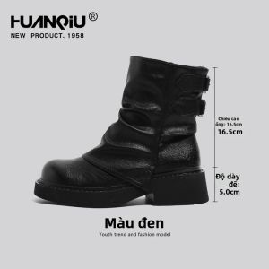 Giày Bốt Nữ Đế Dày Màu Nâu