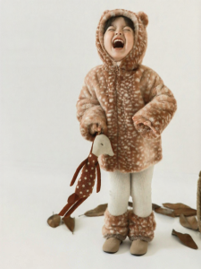 YOEHYAUL | Warm Thermal Anti Wind Retro Deer Spot Hooded Jacket