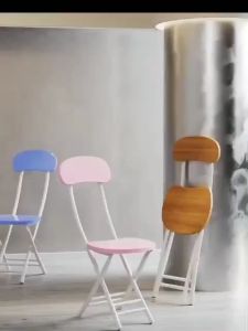COD Kursi Lipat Impor Kursi Makan Bulat Bangku Belajar Folding Chair Kursi Cafe