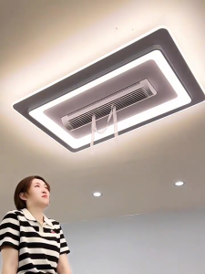 Bladeless Ceiling Fan Flush Mount Ceiling Fan with Light Modern Adjustable Speed Remote Control Dimmable Bedroom LED Ceiling Lights with Fan