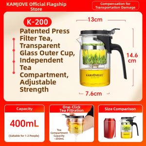 Kamjove | Heat-Resistant Glass Tea Pot with Infuser Home Use