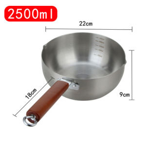 Japanese-Style Yukihira Pan Instant Noodles Thickened Stainless Steel Yukihira Pan Scale Solid Wood Handle Household Milk Pot Soup Pot Boiled Large