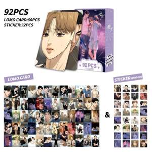 [Card JINX] Bộ 60 lomo card webtoon đam mỹ Jinx + 32 Sticker anime manga ảnh thẻ / photocard 55