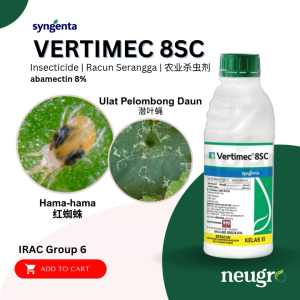 Syngenta VERTIMEC 8SC (1L) Abamectin 8% Leafminer Thrips Spidermites Insecticide Racun Serangga Hama Hama Ulat Pelombong Kutu Trip Lalat Putih