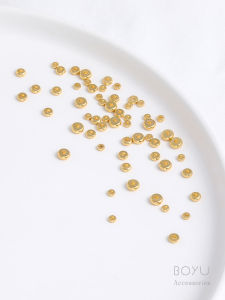 Color-Preserving 18K Gold-Plated Spacer Beads Flat Disc Loose Beads Necklace Bracelet Separator DIY Handmade Jewelry Accessories Materials
