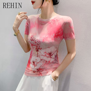 ผ้ายืดราคาถูก ผู้หญิง ผ้าตาข่ายแฟชั่น ซึ่งเป็นเสื้อผ้าผิวหนังพื้นที่ดี พิมพ์ลาย สไตล์ของเลือด คอกลมสลิมฟิตอินเทรนด์