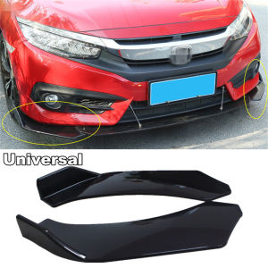 JPK【Ready Stock】2Pcs Universal Black Car Front Bumper Diffuser Bumper Canard Lip Body Shovels Splitter Lip Body Protector Kit