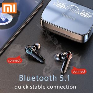 ♥100% ผลิตภัณฑ์ดั้งเดิม + Gratis Ongkir♥Redmi หูฟังชุดหูฟัง TWS M19อัจฉริยะไร้สายควบคุมด้วยระบบสัมผัสรองรับบลูทูธจอLED กันน้ำได้พร้อมไมโครโฟน
