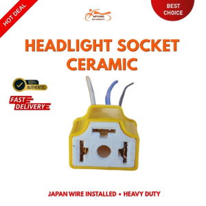 (20 PCS) HEADLIGHT CERAMIC SOCKET H4 JAPAN WIRE INSTALLED HEAVY DUTY