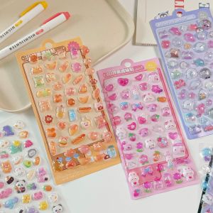 6/10 sheets Funny Sweet Furit cloud Pets Drop 3D Relief Sticker Scrapbooking Diy Diary Decor Stationery Kawaii Stickers