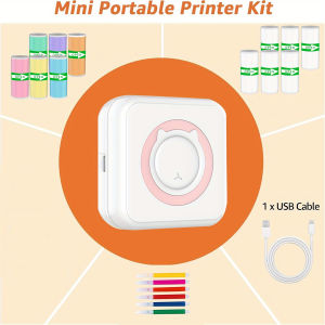 Mini Pocket Thermal Label Receipt Photo Notebook Printer for Learning Notes Image Printing Compatible with iOS and Android
