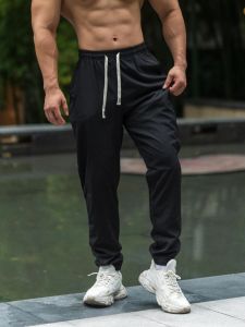 Mens Ice Silk Basketball Training Sports Pants Slim Fit Quick Dry Long Trousers Running Fitness Summer Casual Loose Small Foot