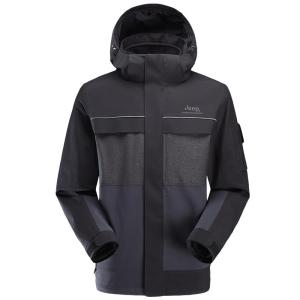 Jeep | Jeep Mens Three-in-One Waterproof Fleece Lined Jacket Windproof Breathable Tear-resistant Quick-dry Warm Cold-resistant Rainproof