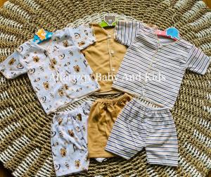 Serian coklat 3 Setelan Baju bayi Tangan pendek Newborn