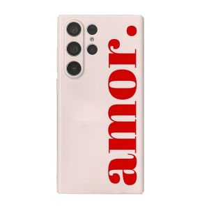 Potdemiel | Pink Amore Phone Case for Samsung Galaxy S25/S24/S23 Ultra/Plus A35/A55 Glossy HD Hard Cover Film Shell Protective Case