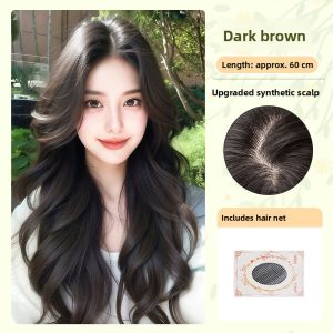 MONLEYTA | Womens Full Head Wig Natural Looking Long Curling Hairpiece Volumizing No Need To Wear A Cap Daily Whole Wig Cover