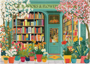 500/1000/1200/2000PCS Spring Flowers Bookstore Jigsaw Puzzle Stress Relief Entertainment Toys Landscape Puzzles Christmas Gift