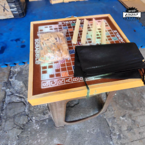 Scrabble Quality Wooden Foldable Game Board and Tiles
