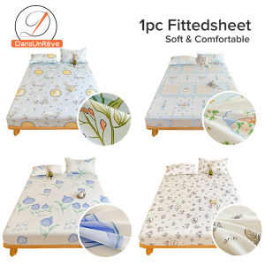 1pc Bedsheet Floral Garterized Fitted Bed Sheet Single/Queen/King Fittedsheet Mattress Protector