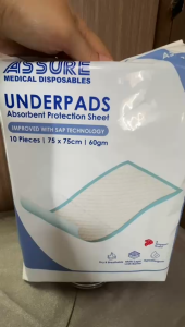 [Bundle of 2] UNDERPADS WATERPROOF LATEX FREE WITH SAP 60 gsm (10 pcs per packet) 75cm x 75cm