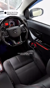 Perodua Universal GR Steering Wheel High Performance Piano Black Carbon Plug and Play