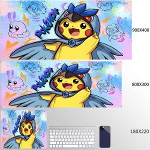 Bandai | Tấm Lót Chuột Cao Su Lớn Có Thiết Kế Pikachu Kawaii Thảm Để Bàn Cho Bàn Phím Máy Tính Phụ Kiện Chơi Game PC