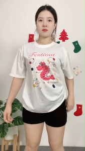 ชุดเซ็ตสไตล์เรียบง่ายสุดสบาย เสื้อยืดคอตตอน+กางเกงขาสั้น