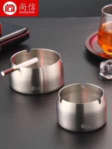 Stainless Steel 304 Metal Ashtray Creative European Style Living Room Office Anti-Dust Anti-Fall Ash Cup Home Decor Gift