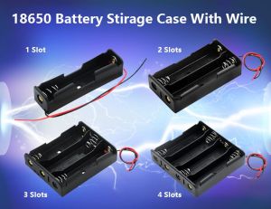 18650 Battery Storage Box Case DIY 1/2/3/4 Slot Way DIY Batteries Clip Holder Container with Wire Lead Pin Drop Shipping