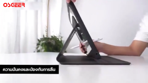 [OSGEER]360° เคสป้องกันหมุนได้สําหรับ iPad Air 11 นิ้ว M3/M2/ พร้อมที่วางปากกา นอน/ปลุกอัตโนมัติ การป้องกันเต็มรูปแบบ ฝาหลัง PC โปร่งใสบางเฉียบพร้อมขาตั้ง iPad