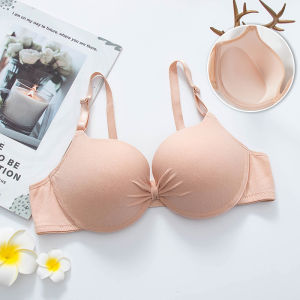 INTIMA Small Chest Thicken Push up Bra for Women Bowknot Girl Adjustment Underwire Lingerie