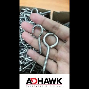 ADHAWK สกรูหัวห่วง  สกรูตะขอ สแตนเลสแท้ เกรด304 ขนาด M4M5 ราคาแพ็ก 5 ตัว Hook & Eye Screw SS304