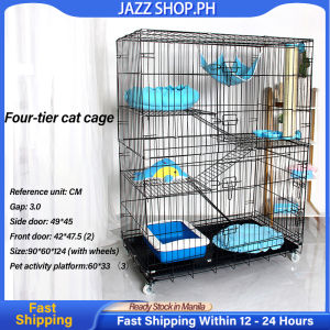 Big Cat Cage Pet Cage Dog Rabbit Cage Kulungan Ng Pusa Easy Assemble 2/3/4 Layer cat apartment cage(Free accessories)