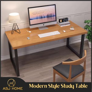 ASJ_Elegant Design Study Table Home Office Table / Extra Stable Base leg Computer Desk/ with Modern Style Steel Frame Legs Table - Ship from Ipoh