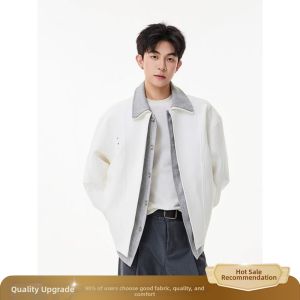 OUMULONG | Black Fake Two-Piece Spliced Jacket