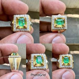 Batu Zamrud Colombia Natural Zambian Emerald Jamrud Columbian Emerald Dim 7x5