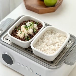 ชามอบไนท์สไตล์เกาหลี 7 นิ้ว ชามอบไนท์ถั่งสีขาวแบบทำด้วยมือ ชามอบไนท์แบบสี่เหลี่ยมจัตุรัส ชามอบไนท์สำหรับอบในเตาอบ อุปกรณ์ทำอาหารในครัวเรือน