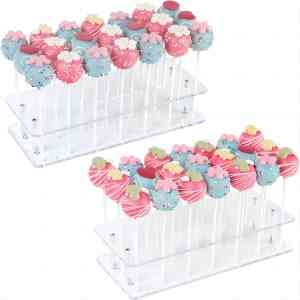 Acrylic Cake Pop Display Stand 20/21 Hole Clear Lollipop Holder for Weddings Christmas Birthday Parties Halloween Candy Decor