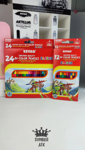 Pensil Warna KENKO 24 warna Bi-color CP-24FBC ( 48 warna dengan 2 sisi ) Color Pensil